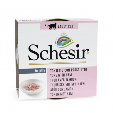 Schesir IN JELLY Tuna With Ham - консервы для взрослых кошек, тунец и ветчина в желе 85 г (1064015)