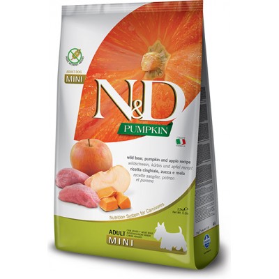 Farmina N&D Pumpkin Line GF Adult Mini - беззерновой корм для взрослых собак мелких пород (кабан с яблоком и тыква)