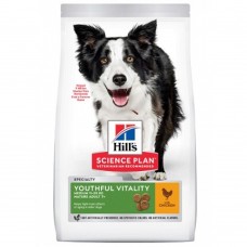 Hill's Science Plan Youthful Vitality - сухой корм для пожилых собак (7+) средних пород для поддержания здоровья иммунной системы и активности головного мозга, с курицей и рисом 