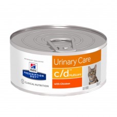 Hill's Prescription Diet c/d Multicare Urinary Care - консервы для кошек при профилактике мочекаменной болезни (мкб), с курицей  