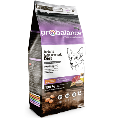 ProBalance Dog Gourmet Diet Adult - сухой корм для взрослых собак всех пород (говядина и кролик)