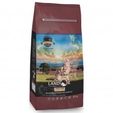 Landor Grain Free For Cats Hairball & Weight Control - сухой корм для кошек с функцией контроля образования комочков шерсти и контроля веса, ягненок с бататом