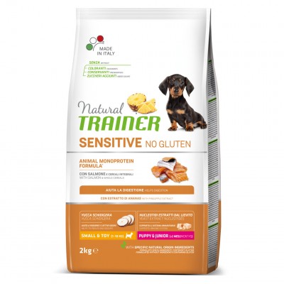 Trainer Natural Sensitive No Gluten Mini Puppy&Junior - сухой корм для щенков мелких и миниатюрных пород (лосось)