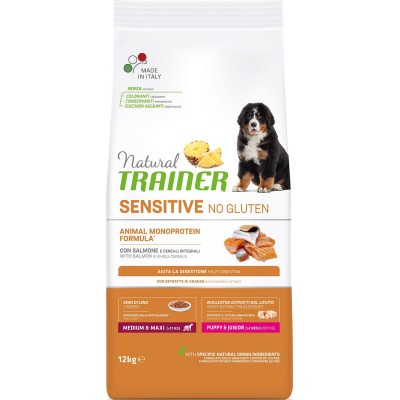 Trainer Natural Sensitive No Gluten Medium&Maxi Puppy&Junior - сухой корм для щенков средних пород (лосось)