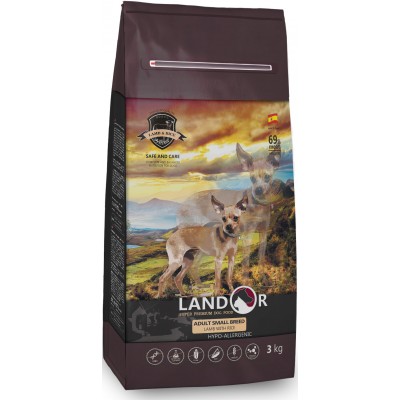 Landor Adult Small Breed Dogs Lamb With Rice - полнорационный сухой гипоаллергенный корм для собак мелких пород, с ягненком и рисом