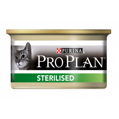 Pro Plan Sterilised Salmon&Tuna - консервы для кастрированных котов и стерилизованных кошек, с лососем и тунцом. (85 гр. ж/б)
