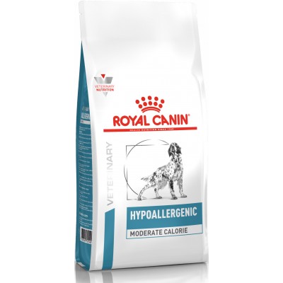 Royal Canin Hypoallergenic Moderate Calorie - для собак с пищевой аллергией склонных к полноте.