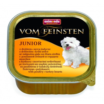 Vom Feinsten - консервы для щенков с птичьим мясом и сердечками индейки (150 г) (арт. 82973)