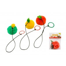 Redplastic игрушка-дразнилка "Яблоко" 7 см, на резинке 70 см, с кольцом (иск. мех) (арт. 2424)