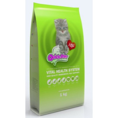 Quick-Paw Premium Kitten (мясо/кукуруза)-сухой корм для котят (1-12 мес.)