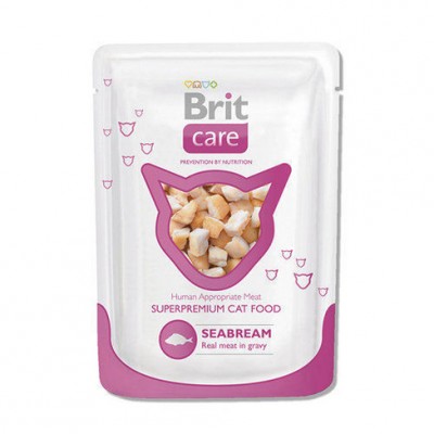 Влажный корм (пауч) для кошек Brit Care Cat Seabream Pouch (морской рыбой), 80 г (арт. 101020)
