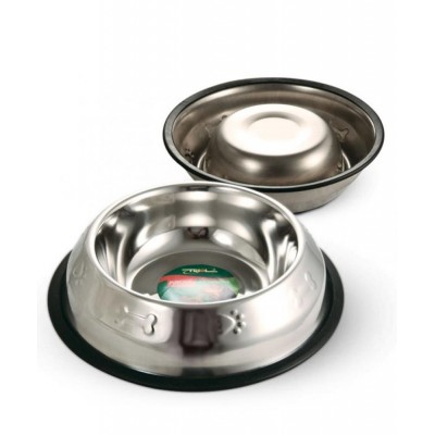 Triol Миска металлическая для собак на резинке, с тиснением, 0,20 л. 