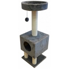 Когтеточка "Домик на ножках" из меха и хлопка (выс. 1,05 м, шир. 35 см) Cat House (арт. CH29)