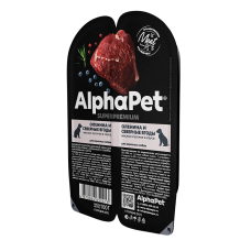 AlphaPet Dog Venison - влажный корм для собак с чувствительным пищеварением, с олениной и ягодами в соусе, 100 г (арт. 652413)