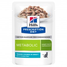 Hill's Prescription Diet Metabolic - влажный корм для кошек для снижения и контроля веса, рыба (ВЕТ607999)