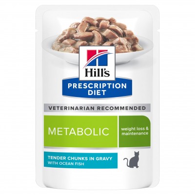 Hill's Prescription Diet Metabolic - влажный корм для кошек для снижения и контроля веса, рыба (ВЕТ607999)