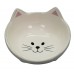 N1 Миска керамическая для домашних животных, "Мордочка кошки", на ножках, разные цвета, 140 мл