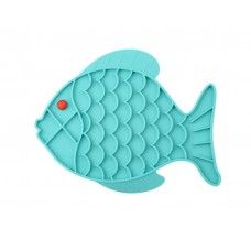 Mr.Kranch Лизательный коврик для питомцев, "Рыбка", для медленного поедания, силикон, 24,5*19 см, разные цвета