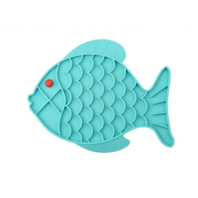 Mr.Kranch Лизательный коврик для питомцев, "Рыбка", для медленного поедания, силикон, 24,5*19 см, разные цвета