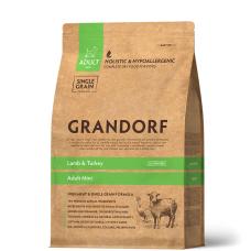 Grandorf Adult Mini Breeds Lamb Turkey - гипоаллергенный сухой корм для взрослых собак мелких пород, с ягненком и индейкой