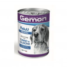 Gemon Dog Adult Tuna Salmon - консервы для взрослых собак всех пород, с кусочками тунца и лосося 415 гр