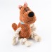 Mr.Kranch Игрушка плюшевая для собак, "Собачка", с канатиками и пищалкой, коричневая, 22 см (арт. MKR000101)