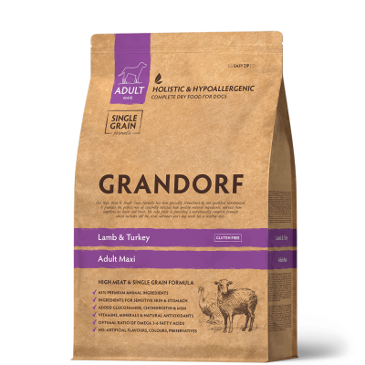 Grandorf Adult Maxi Lamb Turkey - гипоаллергенный сухой корм для взрослых собак крупных пород, с ягненком и индейкой