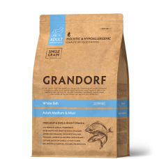 Grandorf Adult Medium Maxi White Fish - гипоаллергенный сухой корм для взрослых собак средних и крупных пород, с белой рыбой