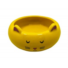 N1 Миска керамическая для домашних животных, в форме кошки, разные цвета, 260 мл