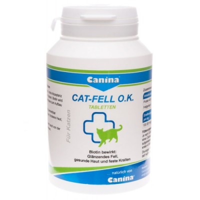 Canina Cat-Fell O.K. - витамины с биотином для красоты и здоровья шерсти у кошек