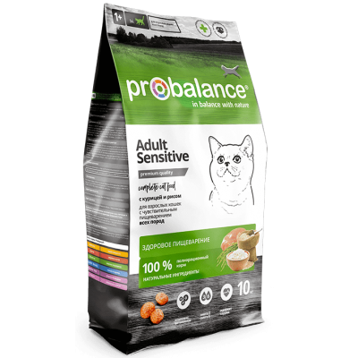 ProBalance Cat Sensitive - сухой корм для кошек с чувствительным пищеварением (курица и рис)