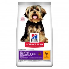 Hill's Science Plan Sensitive Stomach & Skin - cухой корм для взрослых собак мелких пород с чувствительной кожей и/ или пищеварением, с курицей