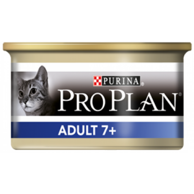 Pro Рlan Корм консервированный для взрослых кошек 7+ лет, с тунцом, 85 г ж/б