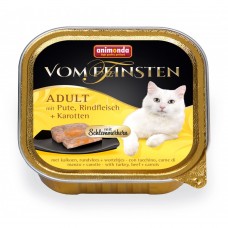 Vom Feinsten - паштет для кошек "Меню для гурманов" с говядиной, индейка, морковь (100 г) (арт. ВЕТ83263) 