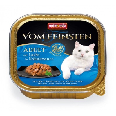 Vom Feinsten Adult GRAINFREE - консервы для кошек с лососем в соусе из трав (100 г) (арт. ВЕТ83361)