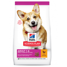 Hill's Science Plan - сухой корм для взрослых собак мелких пород для поддержания здоровья кожи и шерсти, с курицей 