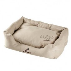 Rogz лежак для собак с бортом и подушкой Spice Pod Medium Mocha Bone коричневый с косточкой (45x72x25 см)