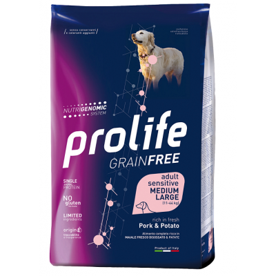 Prolife Grainfree Sensitive Pork & Potato Medium/Large - беззерновой корм для собак средних и крупных пород  со свежей свининой и картофелем