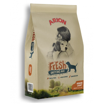 Arion Fresh Senior Light - низкокалорийный сухой корм для пожилых собак всех пород, с домашней птицей и рисом