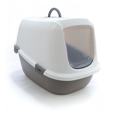 Savic Туалет-домик Leo для кошек, 64x46x45 см, белый/тёпло-серый (арт. 205200WW)
