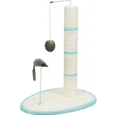 Trixie Когтеточка-столбик для кошек, с шариком и мышкой на пружинке, 50 см (арт. 4306)
