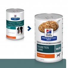 Hill's Prescription Diet w/d - влажный диетический корм для собак при поддержании веса и сахарном диабете, с курицей, 370 г