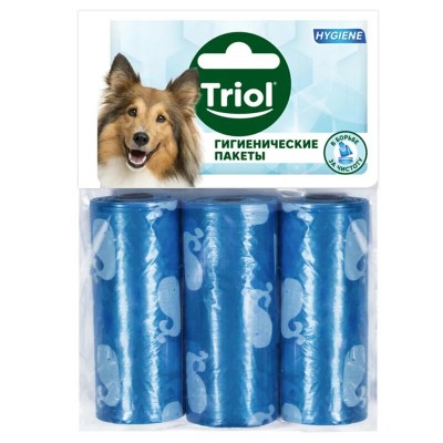 Triol Гигиенические пакеты для выгула собак, 3 рулона * 15 шт (арт. 30531005)