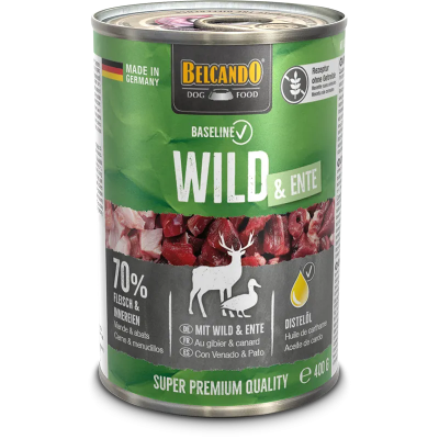 Belcando Baseline Wild - полнорационные беззерновые консервы для собак, с олениной, кабаном и уткой, 400 г
