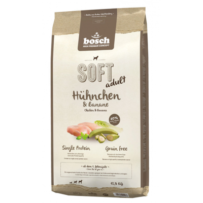 Bosch Soft Chicken & Bananas - полувлажный беззерновой корм для взрослых собак с чувствительным пищеварением, с курицей и бананами
