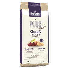 Bosch Plus Adult Ostrich & Potato - монопротеиновый сухой корм для собак, со страусом и картофелем