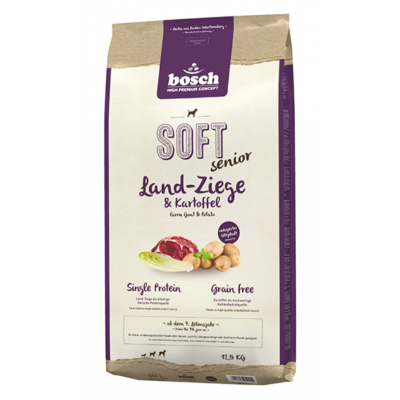 Bosch Soft + Senior Land-Ziege & Kartoffel - полувлажный беззерновой корм для пожилых собак, с козой и картофелем