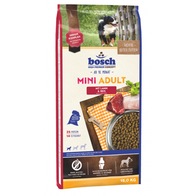 Bosch Mini Adult Lamb & Rice - корм для взрослых собак мелких пород, с ягненком и рисом 
