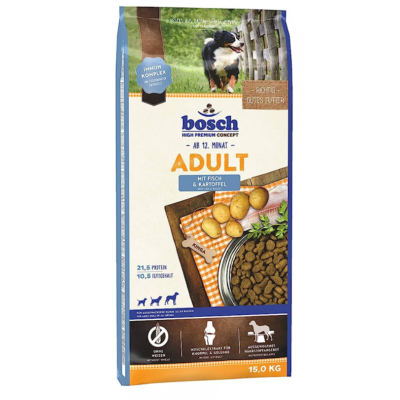 Bosch Adult Fish & Potato - корм для собак с чувствительным пищеварением, с рыбой и картофелем 