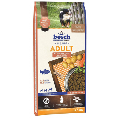 Bosch Adult Salmon Potato - сухой корм для взрослых собак со средним уровнем активности, со свежим лососем и картофелем